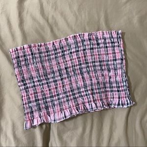 Pink Plaid Tube Top
